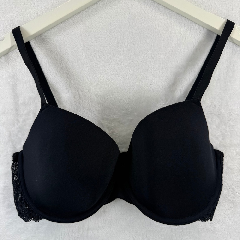 Mariemeili Black Lace Trim Push‎ Up Bra CABF12 34D